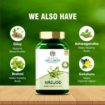 Hadjod Capsules I Bone Joint & Cartilage Wellness I Cissus Quadrangularis | 60  Capsules