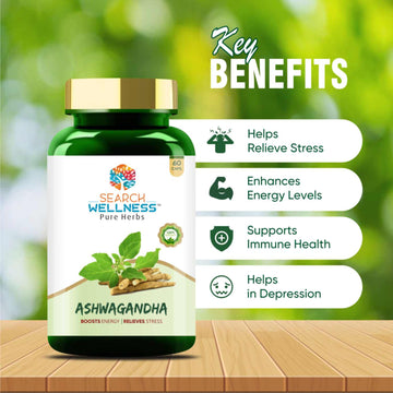 Ashwagandha - Mental Wellness Capsules | Stress Relief | Rejuvenates Mind & Body | 60 Capsules